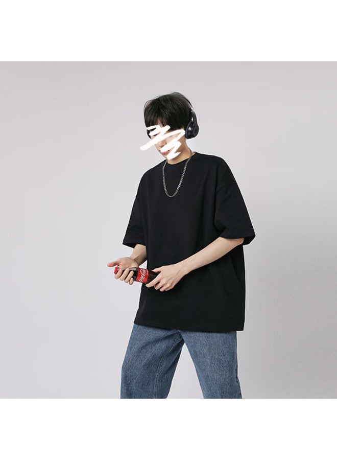 Swamp Area Short-sleeve T-shirt For Men And Women, Summer Pure Cotton Round Neck Heavyweight Loose Trendy Casual Top Sw34 Black L - Image 3