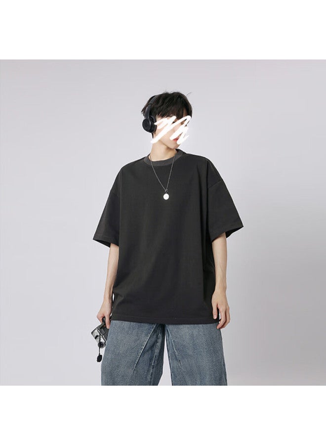 Swamp Area Short-sleeve T-shirt For Men And Women, Summer Pure Cotton Round Neck Heavyweight Loose Trendy Casual Top Sw34 Black L - Image 5