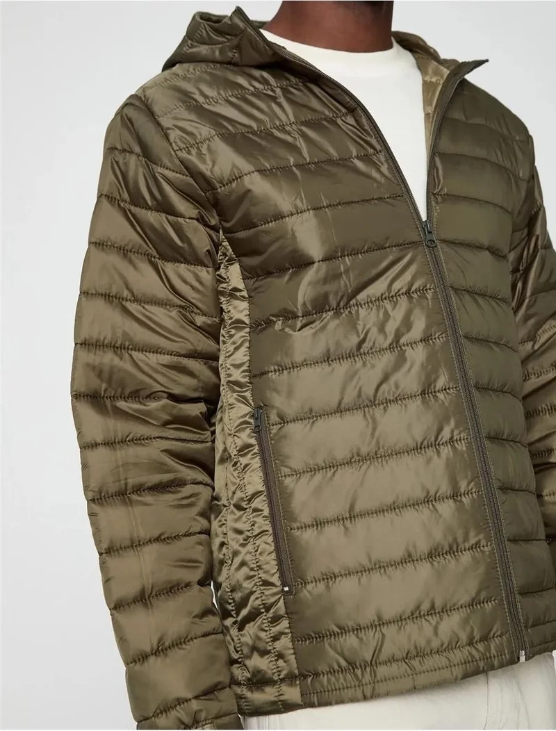 KOTON 3Wam20155Hw Khaki 858 Men's Polyester Outerwear Jacket