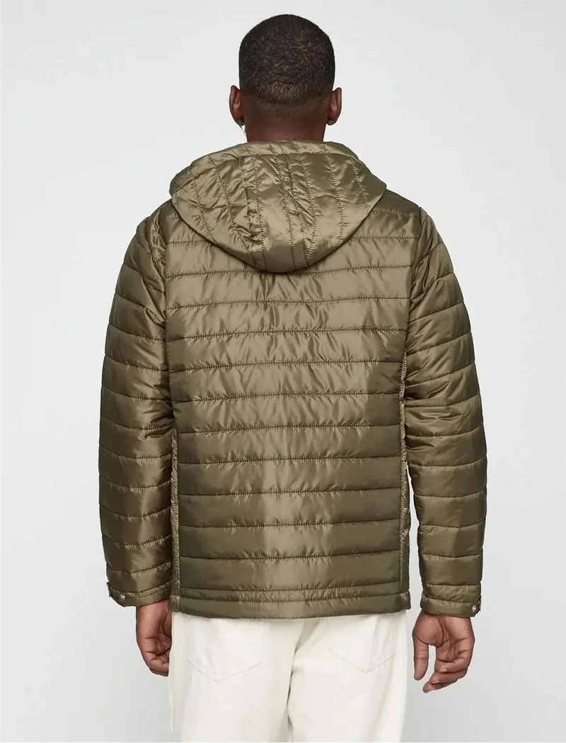 KOTON 3Wam20155Hw Khaki 858 Men's Polyester Outerwear Jacket