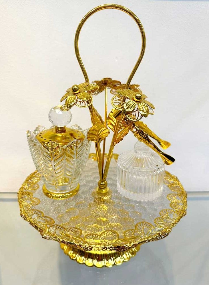 Golden Premium Incense Burner Set for Home Fragrance and Decore- MK111