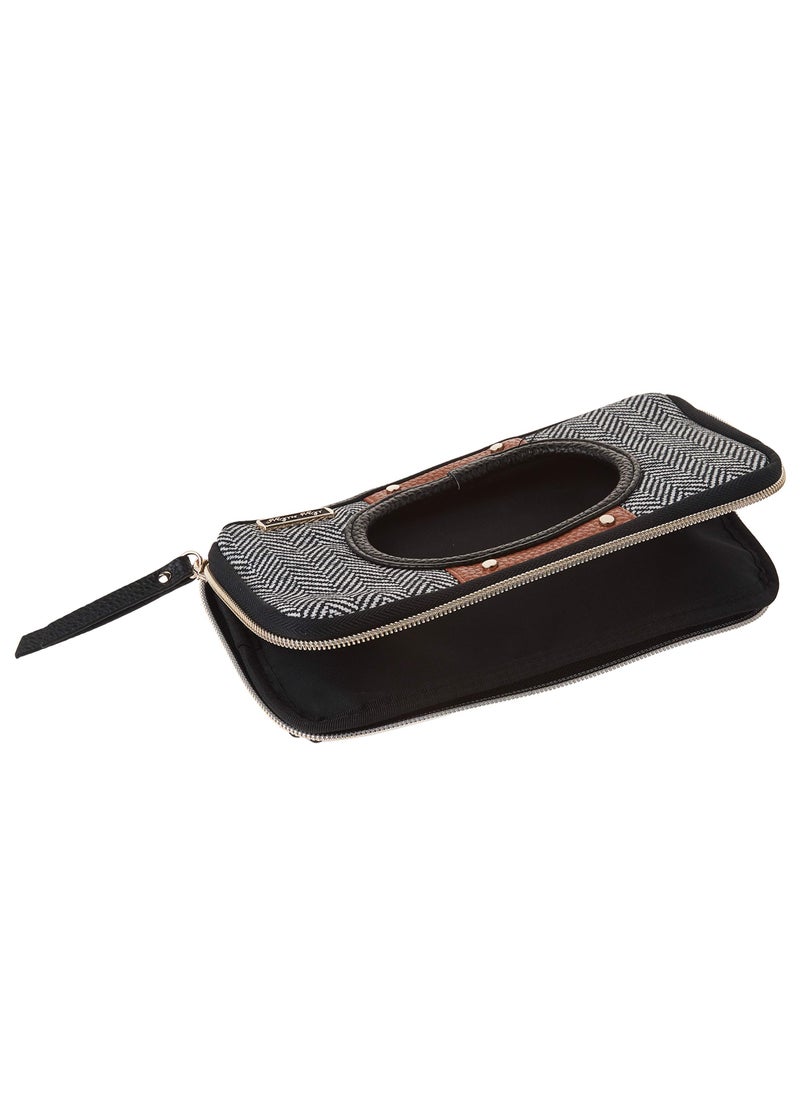Itzy Ritzy Travel Wipes Case Portable On The Go Holder Including Removable Clips For Car Visor Or Seat Back Designed To Hold Packs Of Up To 64 Wipes Coffee And Cream  - Image 3