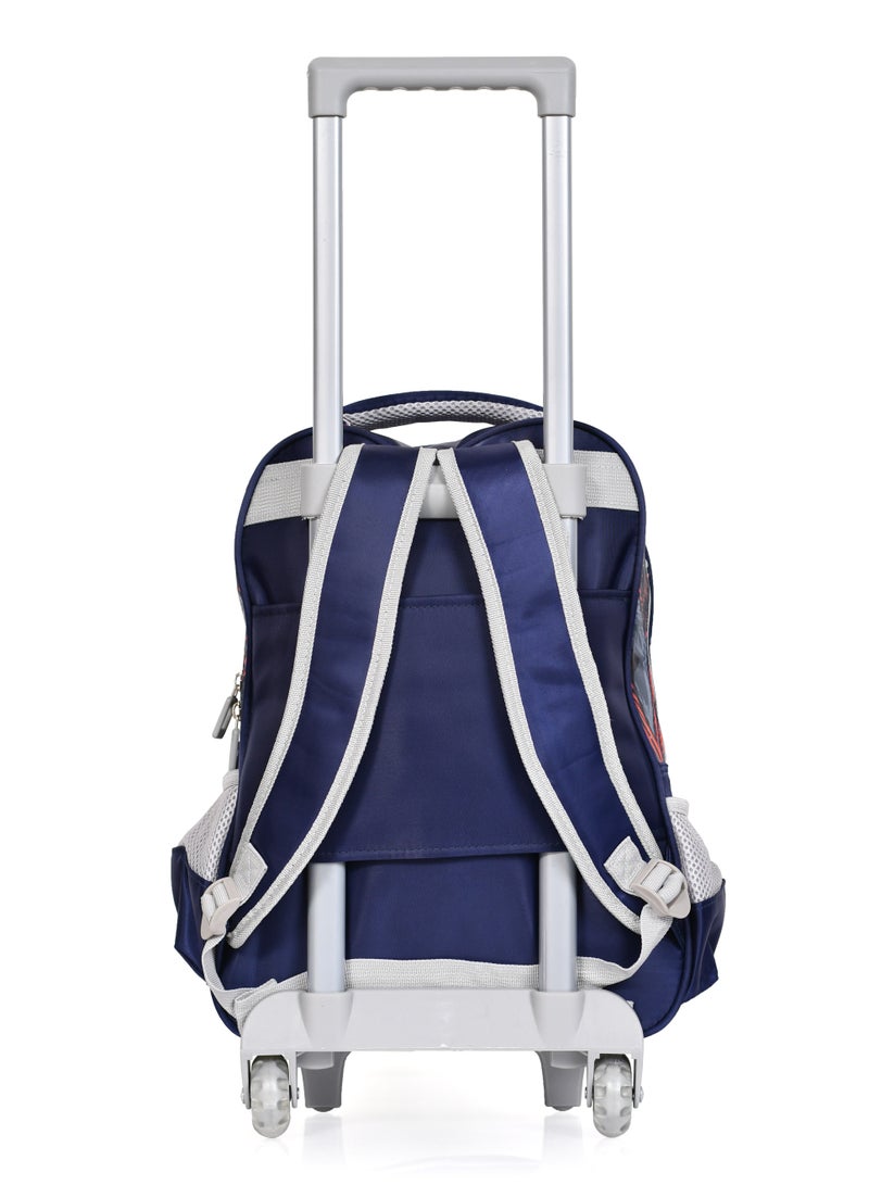 MORANO Boys School Rolling Trolley Bag with Pencil Case and Lunch Box Size 14" - Navy Blue  - Image 5