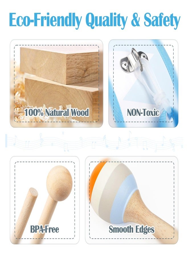 Vanplay Drum Set for Boys - Toys for 2 3 Year Old Boy Birthday Gifts - Wooden Montessori Musical Instruments for Toddlers 2-4, Preschool Musical Toys with Snare Drum for Kids Age 3-5 - Image 4