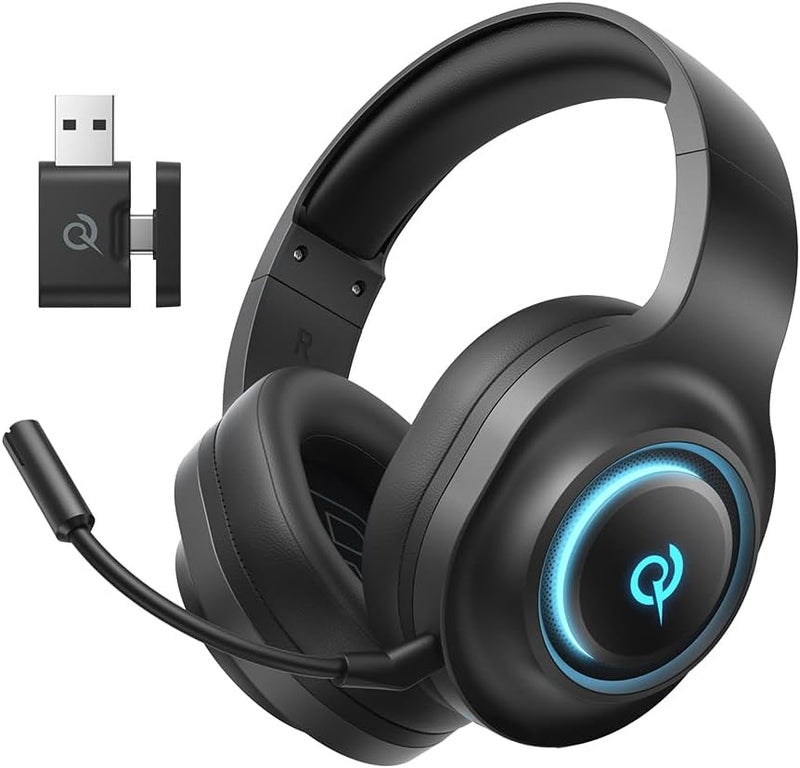 QCY V200 Gaming Headset for PC, PS5, PS4, Switch, 2.4GHz Wireless Gaming Headphones with Detachable Noise Canceling Mic, 7.1 Surround Sound, 240H Battery, Comfortable Cushions, USB-C, Bluetooth 6.0 - Image 1