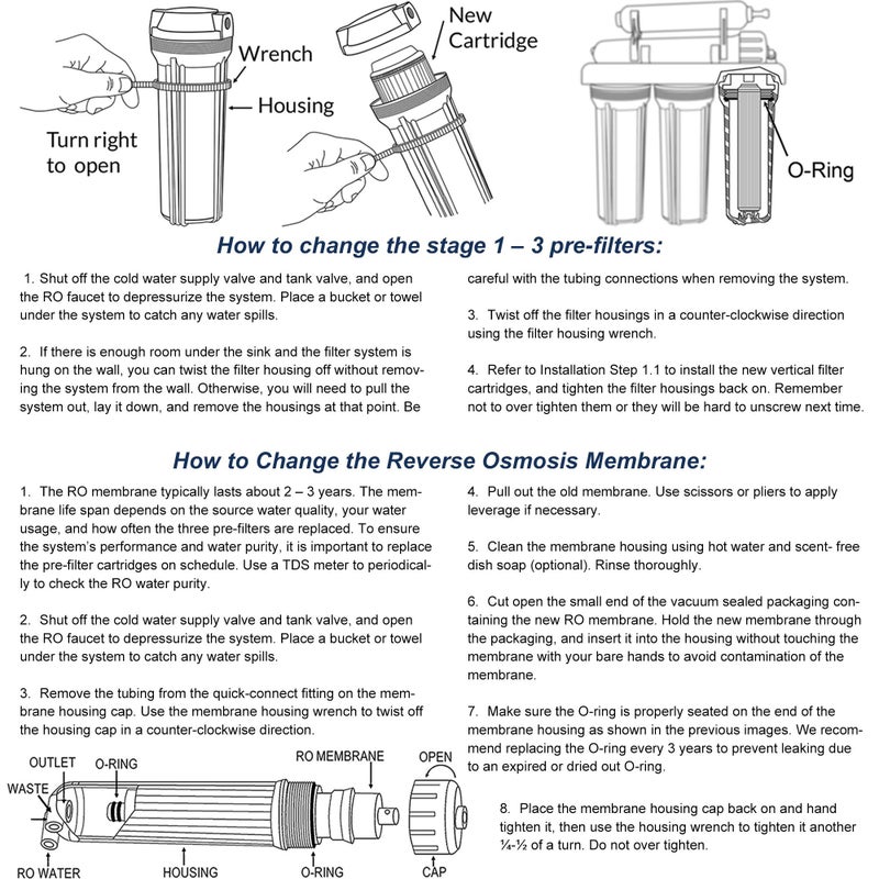 iSpring عبوة مجموعة فلاتر المياه البديلة iSpring F3 المعتمدة من NSF لمدة 6 أشهر لنظم التناضح العكسي القياسية - Image 5