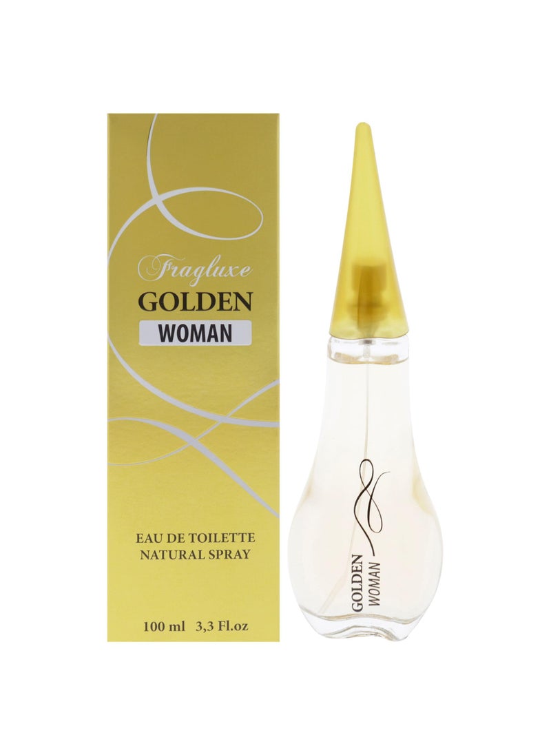 NEW BRAND Fragluxe Golden Woman for Women - 3.3 oz EDT Spray 