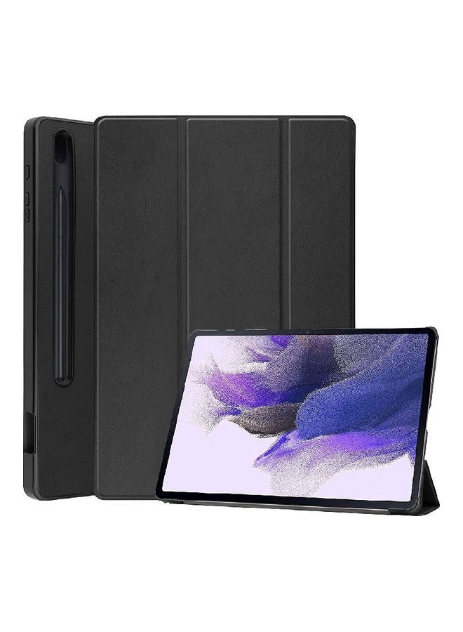 DUSALA Protective Case Cover For Samsung Galaxy Tab S7 FE, Full-Body Rugged Protective Cover with Stand, Black - Image 1