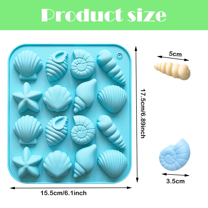 Nexolia 3 Pcs Chocolate Seashell Mold, Ocean Themed Seashell Silica Gel Mold Suitable for Craft Baking, Chocolate Candy Resin and Soap Making, DIY Home Decoration and Gift Making Projectsï¼ˆThree Colorsï¼‰ - Image 2