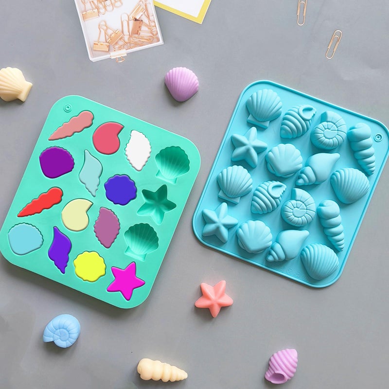 Nexolia 3 Pcs Chocolate Seashell Mold, Ocean Themed Seashell Silica Gel Mold Suitable for Craft Baking, Chocolate Candy Resin and Soap Making, DIY Home Decoration and Gift Making Projectsï¼ˆThree Colorsï¼‰ - Image 4