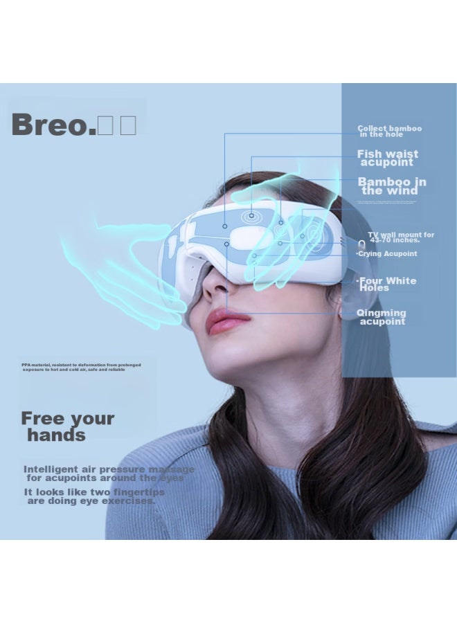 Breo Breo Eye Massager Iseejplus Camellia Smart Eye Massager, Eye Care Device With Heat Compress, Eye Massage Trument, Birthday And Holiday Gift For Boyfriend Or Girlfriend  - Image 3