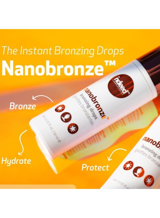 Indeed قطرات نانوبرونز من إنديد لابز - احصل على توهج مشمس بدون شمس! قطرات برونزية مع حمض الهيالورونيك تعطي توهجًا فوريًا وترطب البشرة. 30 مل - Image 3