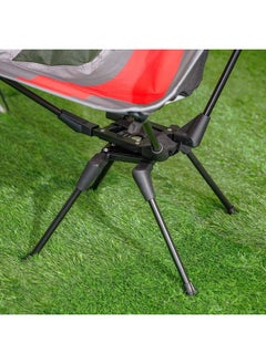 DANUBE HOME Camping Rotary Chair Light Weight Patio Chair All Weather Durable Material Picnic Chair Portable Stool For Outdoor Garden Camping Picnic 69.5X57X95 Cm Red/Grey  - Image 3