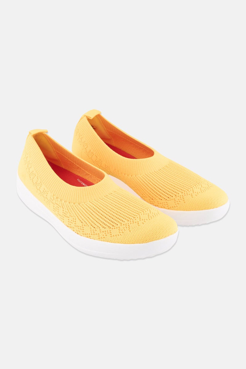 FitFlop Women Uber Knit Slip On Casual Shoes, Yellow - Image 1