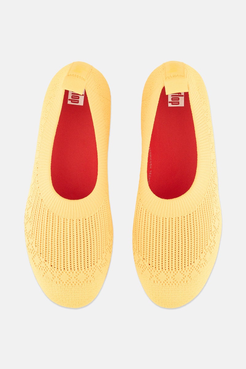 FitFlop Women Uber Knit Slip On Casual Shoes, Yellow - Image 3