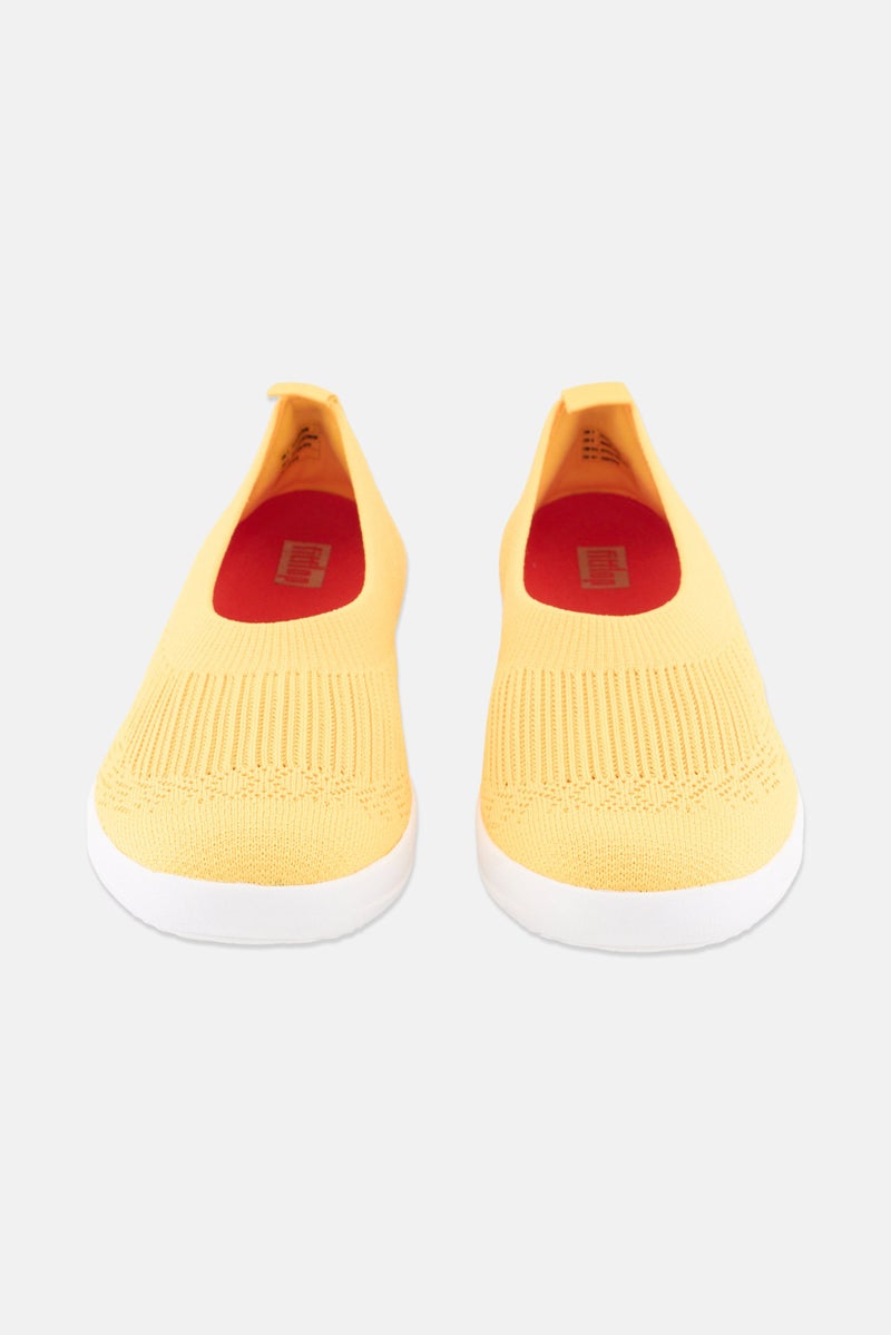 FitFlop Women Uber Knit Slip On Casual Shoes, Yellow - Image 4