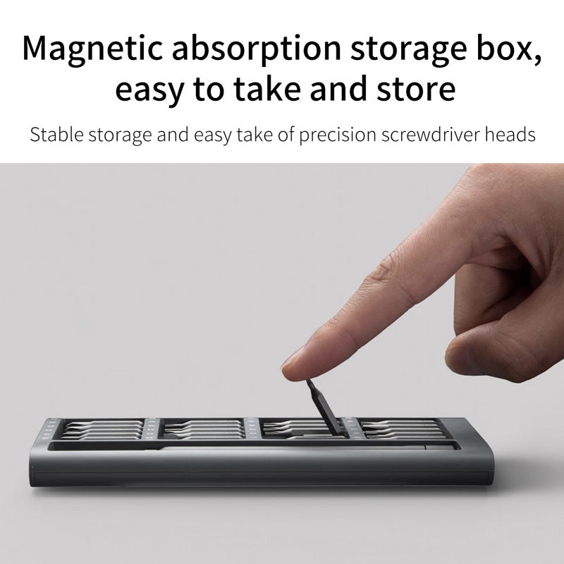 Precision Screwdriver Set 24-Piece S2 Alloy Steel Electronic Repair Kit - Magnetic Storage With Rotating Cap for Household Appliances - Image 3
