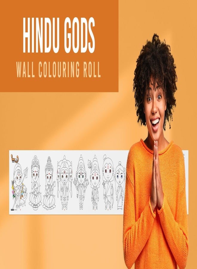 Inkmeo | Hindu Gods Wall Colouring Roll | AR Enabled | Interactive Educational Learning Chart | for Kids | Ages 2+ | Return Gift | Size (6 X 40 Inches) | Discover Divine Songs and Stories - Image 3