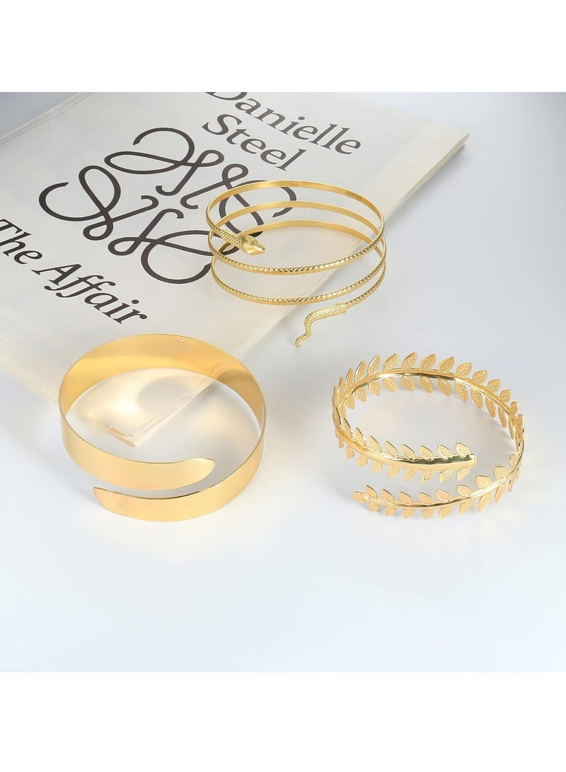 أوزيغالور 6 قطع سوار ذهبي للذراعين من الذهب سوار الذراع العلوي، سوار سوار للذراعين للنساء بسيط لحفلات الزفاف - Image 2