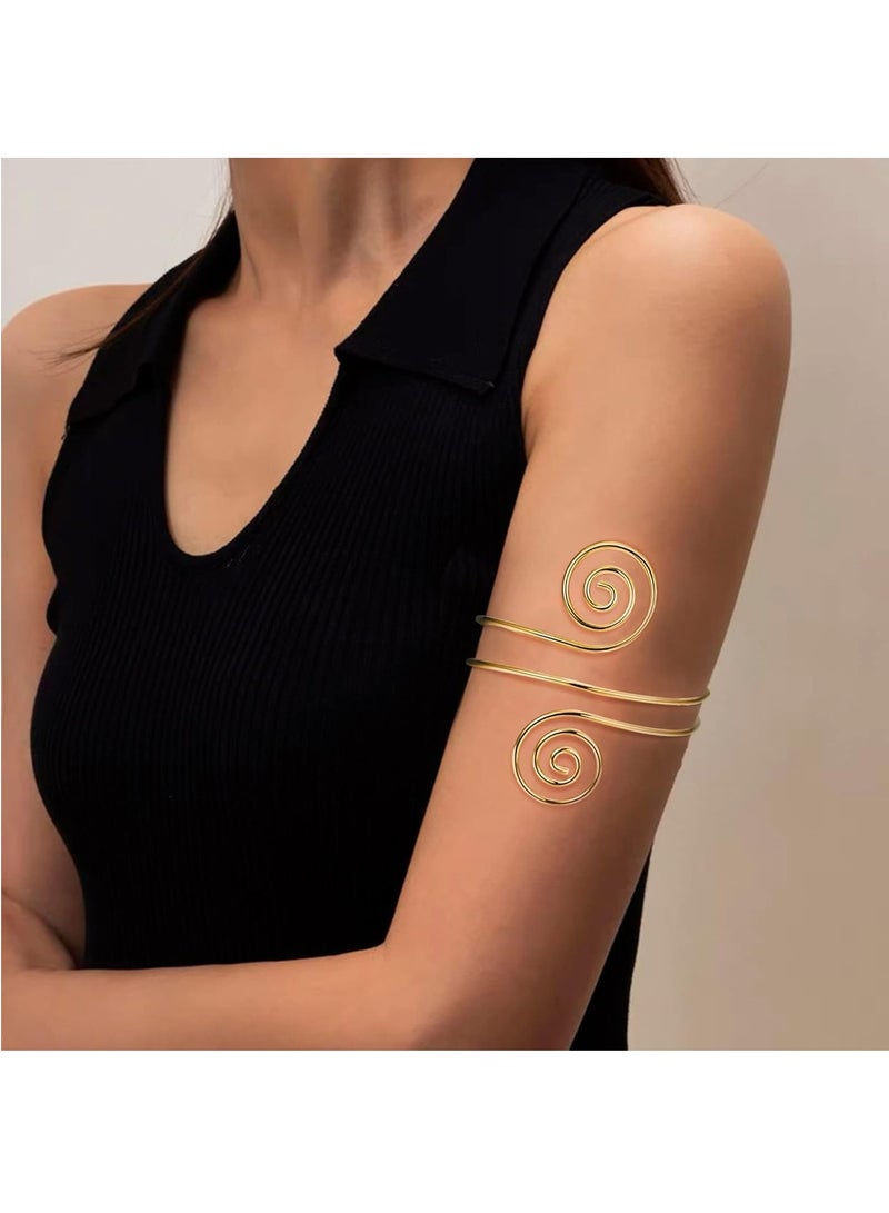 أوزيغالور 6 قطع سوار ذهبي للذراعين من الذهب سوار الذراع العلوي، سوار سوار للذراعين للنساء بسيط لحفلات الزفاف - Image 3