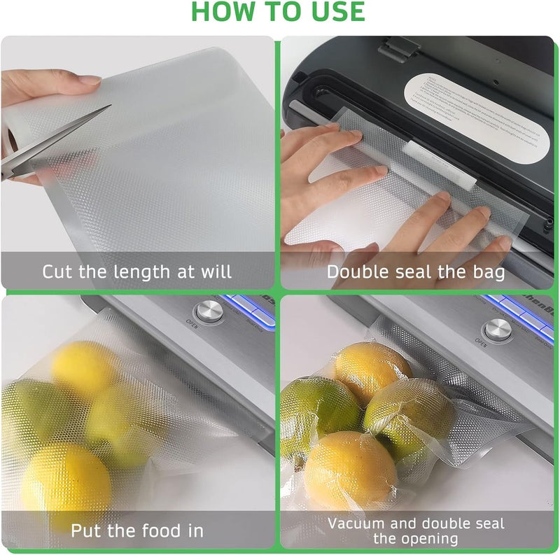 YISH Vacuum Bag Vacuum Film Vacuum Bag Food Vacuum Film Rolls: Vacuum Bag for Sous Vide Foil Rolls for Vacuum Sealer 8 Rolls 20/28 x 300 cm Foils, BPA-Free - Image 5