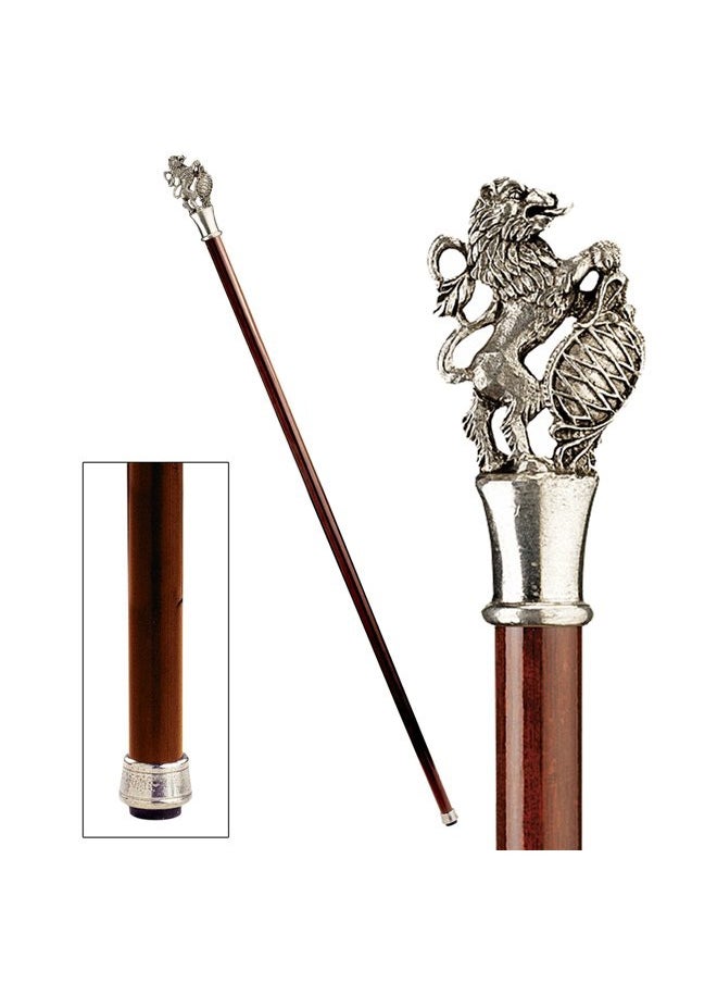 Design Toscano Heraldic Lion Pewter Walking Stick  - Image 2