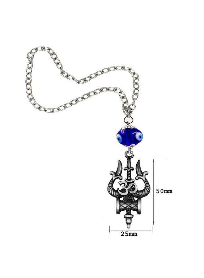 AFH تعويذة مرآة العين الشريرة رمادي تريشول دامارو AFH مزخرفة معلقة زينة مصيدة أحلام طاقات إيجابية للشرفة، هدية، مركبة، رياح جرس - Image 2