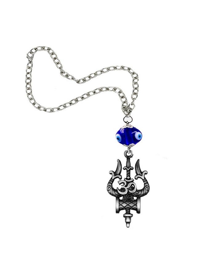 AFH تعويذة مرآة العين الشريرة رمادي تريشول دامارو AFH مزخرفة معلقة زينة مصيدة أحلام طاقات إيجابية للشرفة، هدية، مركبة، رياح جرس - Image 1