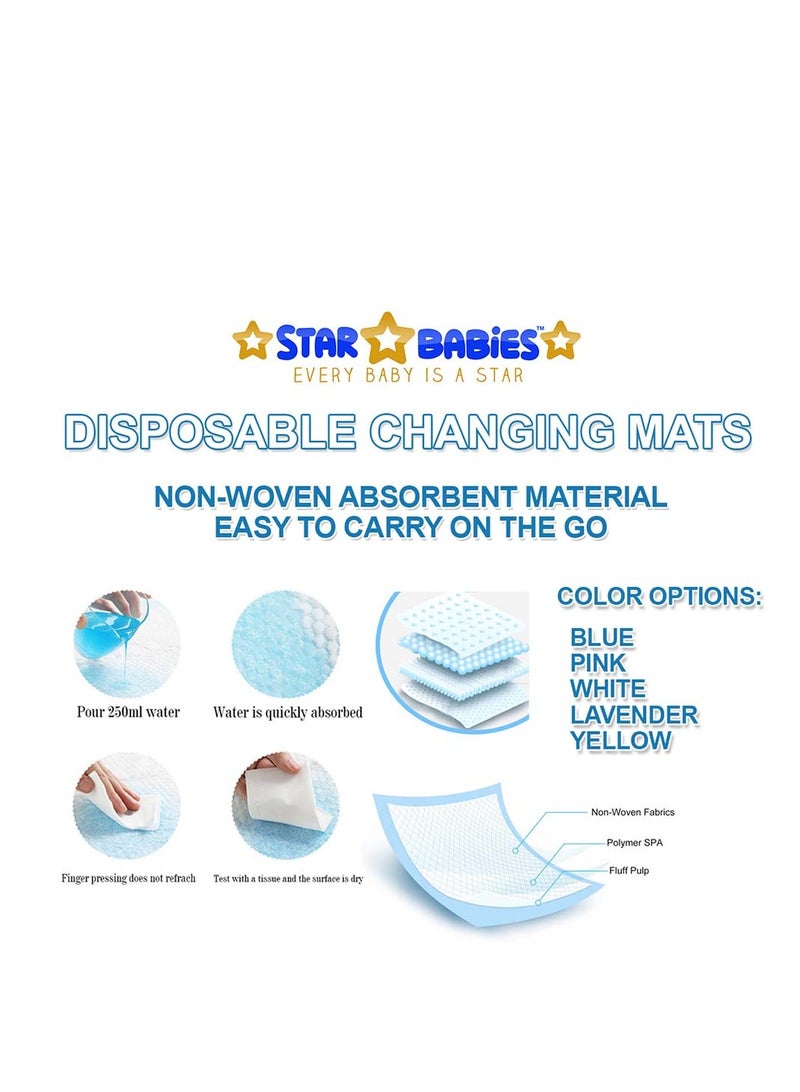 STAR BABiES Star Babies Disposable Combo pack (Changing Mat 12pcs, Bibs 12pcs)-White  - Image 3