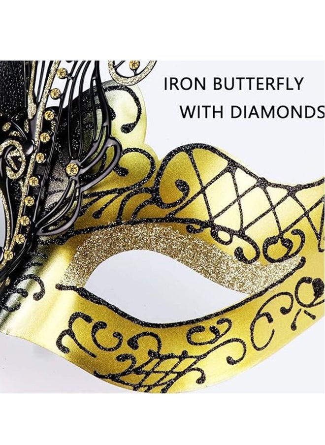 Women's Fancy Dress Mask Venetian erfly Women//Carnival/Party/Prom/Wedding (Gold/Black erfly)  - Image 4
