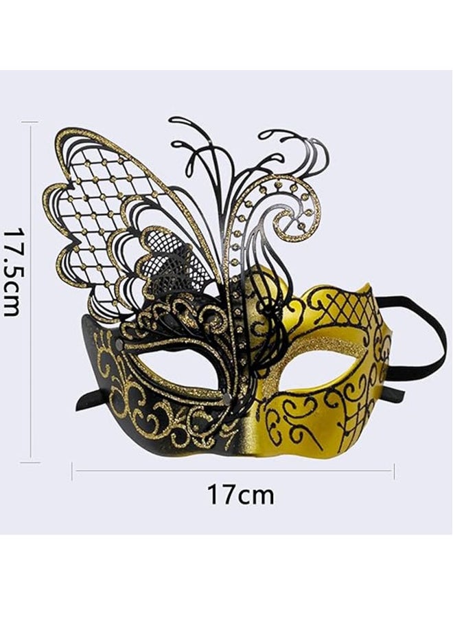 Women's Fancy Dress Mask Venetian erfly Women//Carnival/Party/Prom/Wedding (Gold/Black erfly)  - Image 2