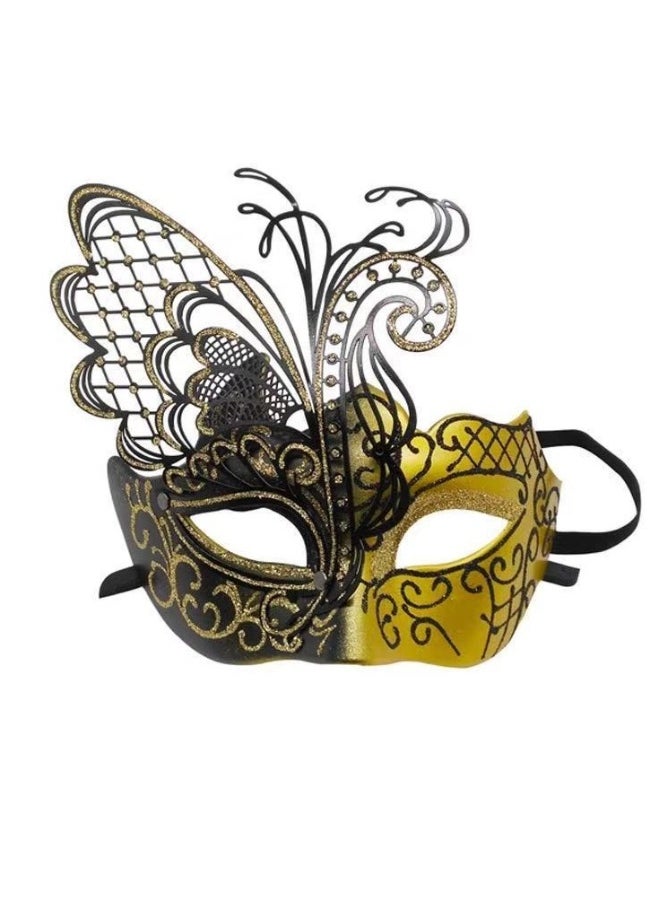 Women's Fancy Dress Mask Venetian erfly Women//Carnival/Party/Prom/Wedding (Gold/Black erfly)  - Image 1