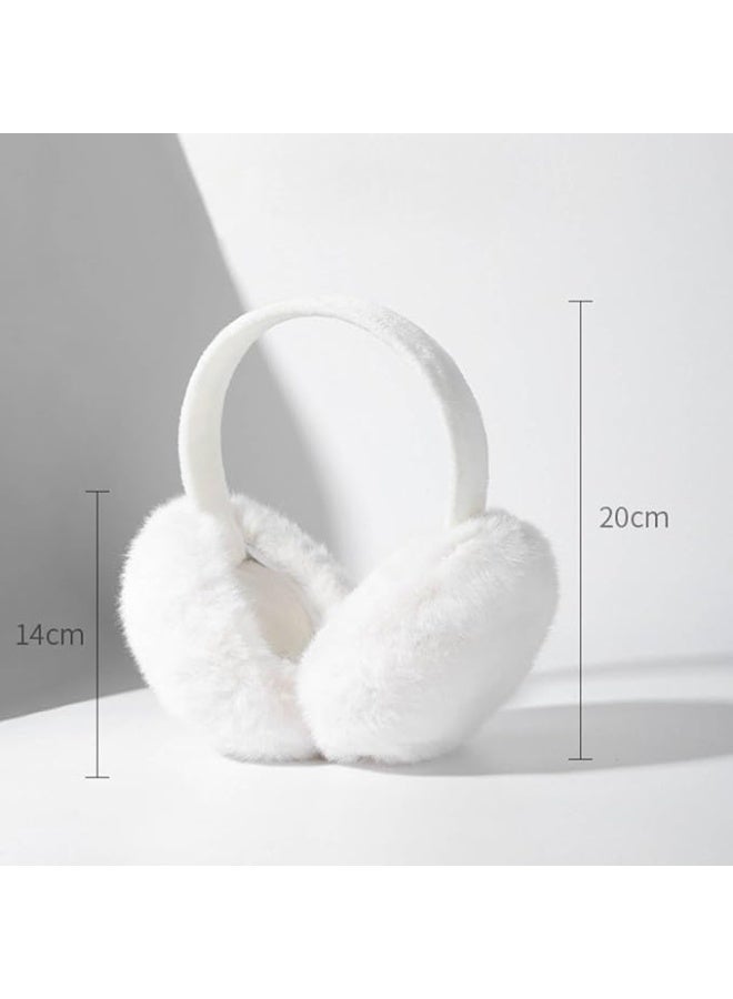 ChicAbode 2 Pack Winter Ear Muffs for Men Women, Foldable Cold Weather Earmuffs, Fleece Warm Ear Warmers, Behind The Head Ear Muffs, Fuzzy Cold Outdoor Earmuffs, Headband Ear Covers, Black, Beige - Image 2