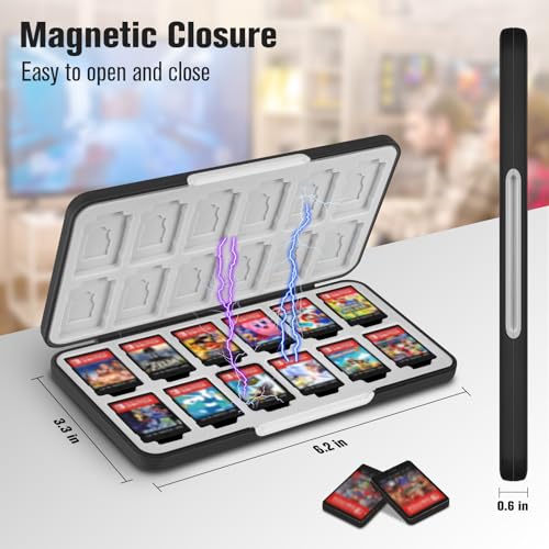 CaseBot Game Card Case for Nintendo Switch 2, Switch OLED/Lite, [Shockproof] Hard Shell 24 Game Holder Cartridge & 24 Slots Micro SD Card Storage Holder Box, Slim and Portable, Galaxy - Image 4