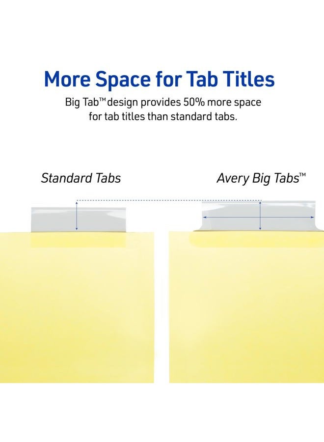 AVERY 5-Tab Binder Dividers, Insertable Clear Big Tabs, 24 Sets (11113) - Image 4