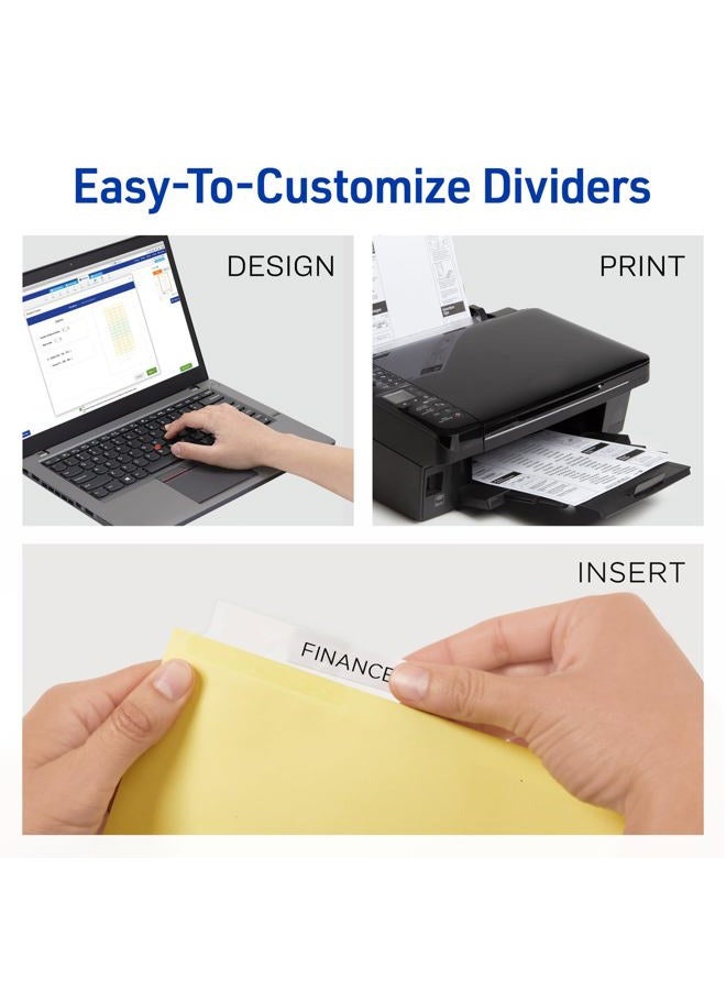 AVERY 5-Tab Binder Dividers, Insertable Clear Big Tabs, 24 Sets (11113) - Image 2