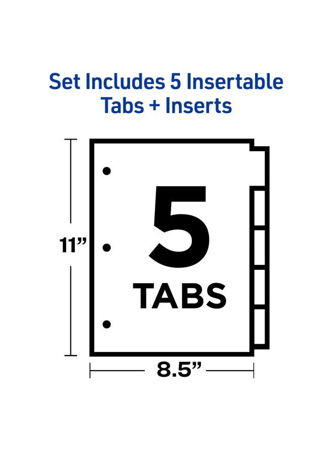 AVERY 5-Tab Binder Dividers, Insertable Clear Big Tabs, 24 Sets (11113) - Image 5
