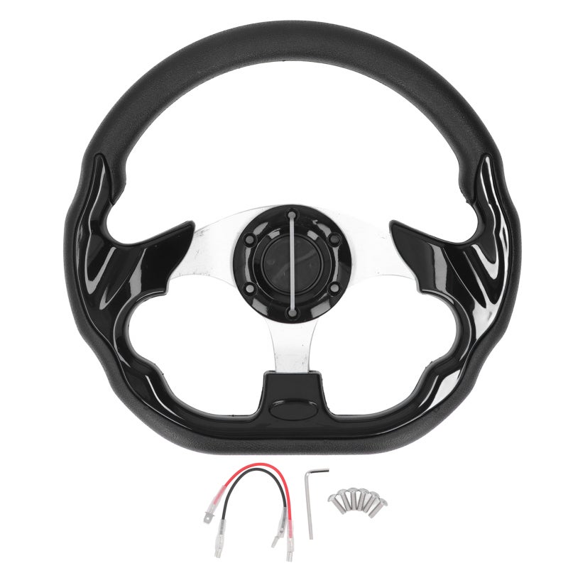 Racing Steering Wheel: 13 Inch PU Leather - Comfortable Grip Performance Steering Wheel for Car Interior Upgrade & Improved Handling - Image 1