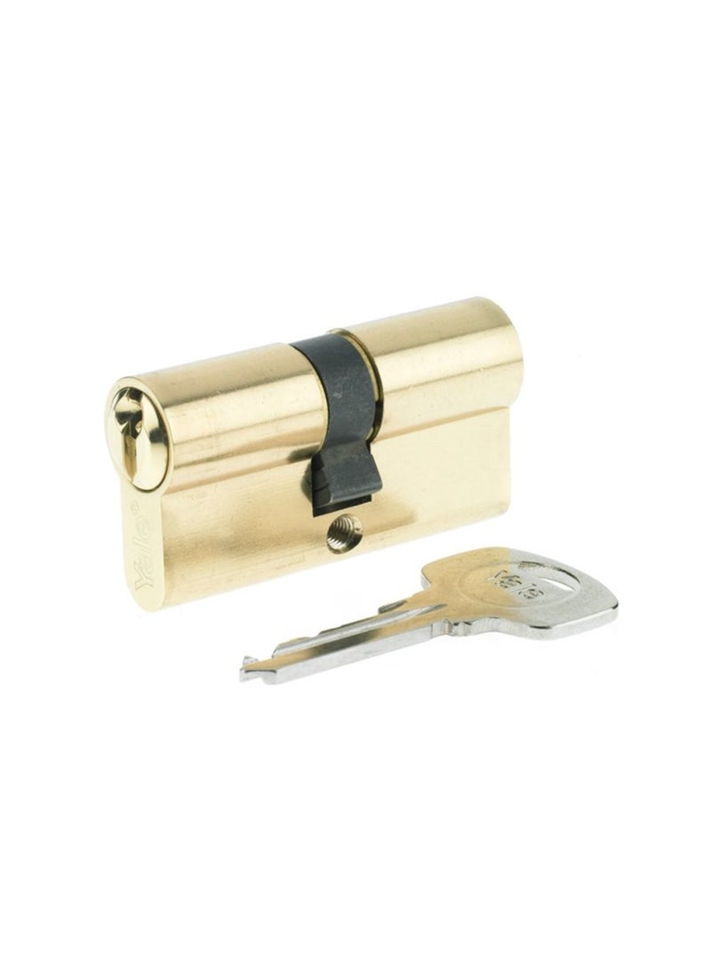 Yale 500 Series Double Euro Profile Cylinder 35 mm Polished Brass Key and Key, 10‑0502‑3535‑00‑0211 
