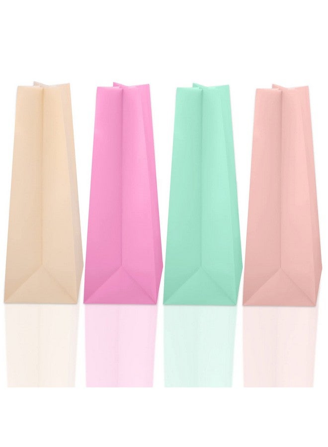 Cooraby 30 Pack Pastel Gift Bags Candy Paper Bags With Stickers 5.1 X 3.1 X 9.4 Inches Snack Sweet Craft Bags For Birthday Wedding Party Anniversaries With 48 Stickers - Image 4