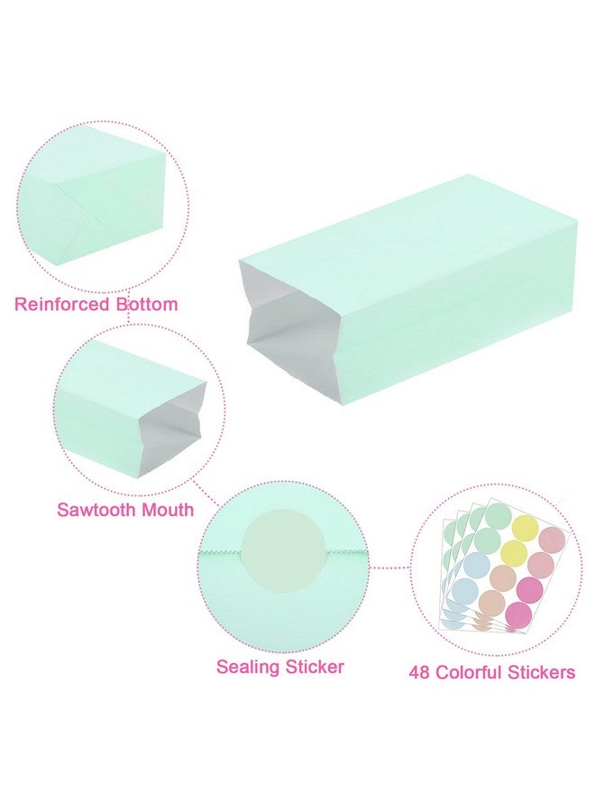 Cooraby 30 Pack Pastel Gift Bags Candy Paper Bags With Stickers 5.1 X 3.1 X 9.4 Inches Snack Sweet Craft Bags For Birthday Wedding Party Anniversaries With 48 Stickers - Image 3