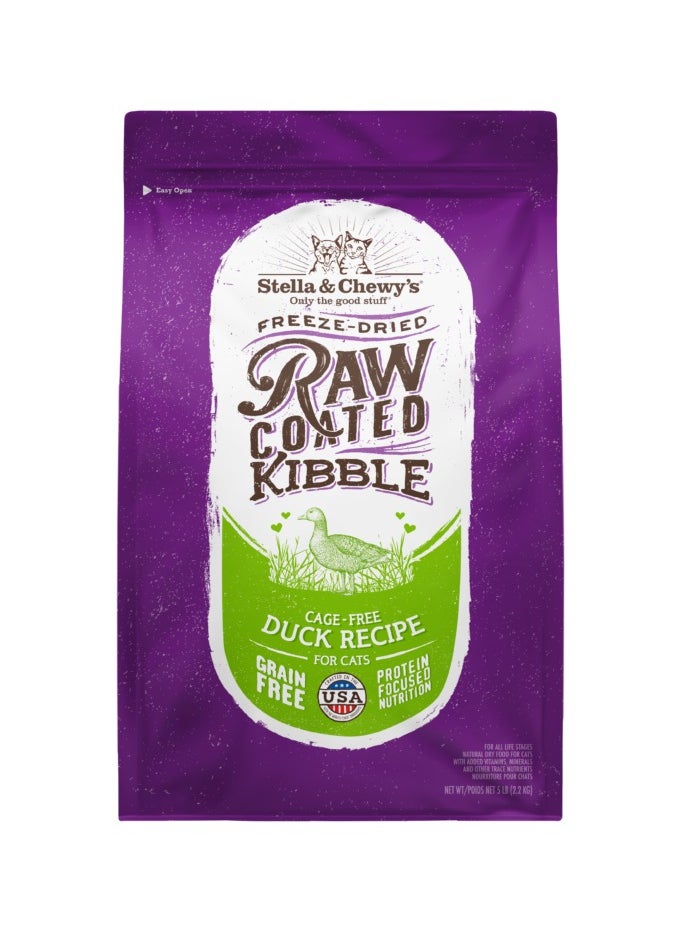 Stella & Chewys Stella & Chewy's Raw Coated Kibble for Cats - Cage-Free Duck Recipe - 5 lb  - Image 1