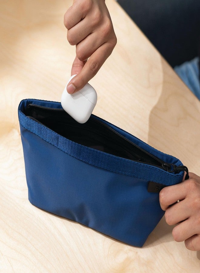 DailyObjects Medium Pivot Carry All Pouch for Men and Women |Multi Storage Slip Pockets |Lightweight|Water Repellent|Portable| Recycled Nylon Zippered| Concealed Handles| For Daily Use/Travel (Blue) - Image 3