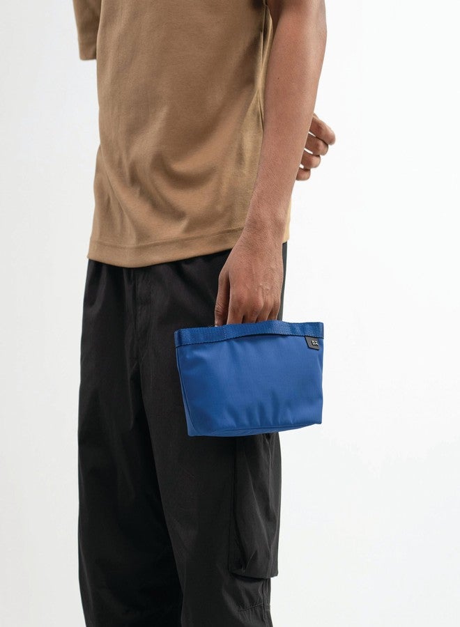 DailyObjects Medium Pivot Carry All Pouch for Men and Women |Multi Storage Slip Pockets |Lightweight|Water Repellent|Portable| Recycled Nylon Zippered| Concealed Handles| For Daily Use/Travel (Blue) - Image 4