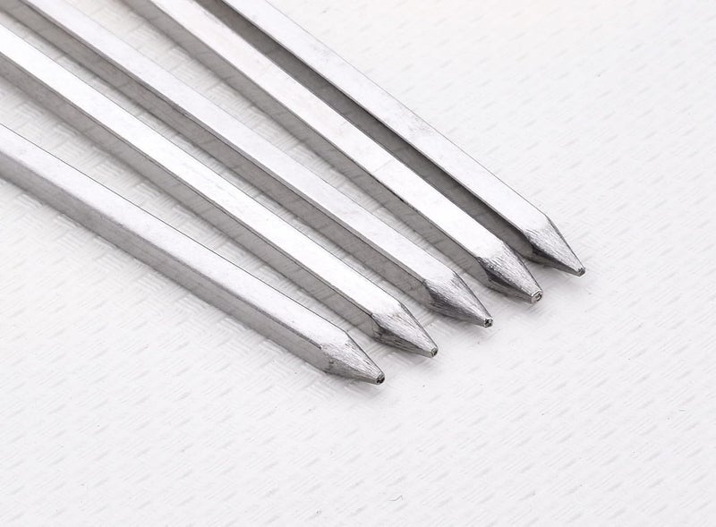 HONSHEN 12 inch Barbecue Skewers Metal BBQ Sticks,12Pack Stainless Steel Square Skewer,Kebob,kabob Sets for Grill Outings Cooking (BBQ Skewers Square 12inch-12p) - Image 2