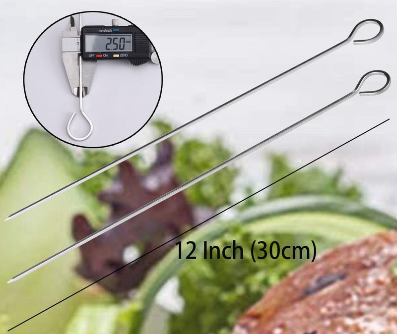 HONSHEN 12 inch Barbecue Skewers Metal BBQ Sticks,12Pack Stainless Steel Square Skewer,Kebob,kabob Sets for Grill Outings Cooking (BBQ Skewers Square 12inch-12p) - Image 5