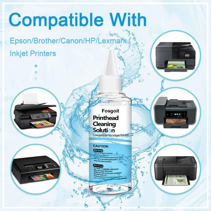 Fosgoit Printhead Cleaning Kits Inkjet Printers, Printer Cleaning Kit for Epson Ecotank Printers, Printer Cleaner Kit for HP, Inkjet Printers Head Cleaning Solution for Canon Pixma Print Head Liquid Nozzles - Image 3