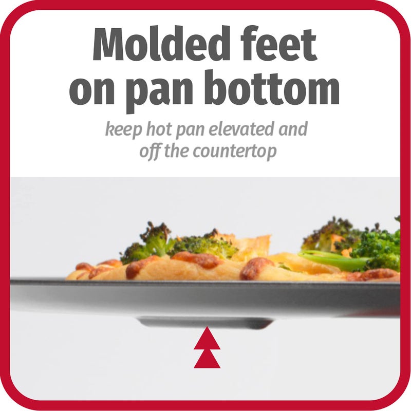 GoodCook AirPerfect 14 Inch Insulated Nonstick Carbon Steel Pizza Pan with Cutting Guides, Perforated, Gray - Image 5