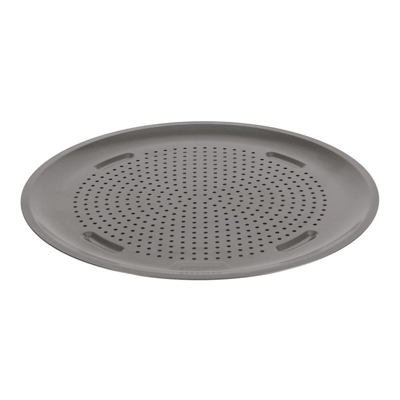GoodCook AirPerfect 14 Inch Insulated Nonstick Carbon Steel Pizza Pan with Cutting Guides, Perforated, Gray - Image 1