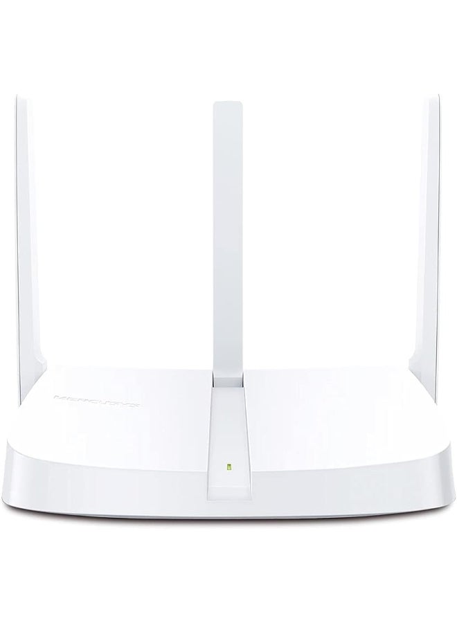 MERCUSYS N300 Multi-Mode Wi-Fi Router
SPEED: 300 Mbps at 2.4 GHz
SPEC: 3× Fixed External Antennas, 3× 10/100 Mbps LAN Ports, 1× 10/100 Mbps WAN Port
FEATURE: MERCUSYS APP, Router/Access Point/Range Extender/WISP Mode, WPS/Reset Button, IPTV, IPv6, Parental Controls, Guest Network, Easy Installation, ISP Preset (Agile Config) White - Image 1